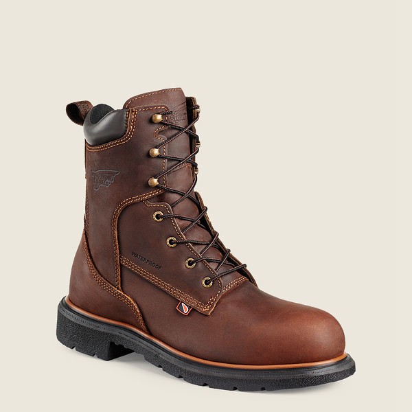 Red Wing Safety Boots Brown - Mens Dynaforce® - 8-inch Waterproof Toe - 8632-TKEDV